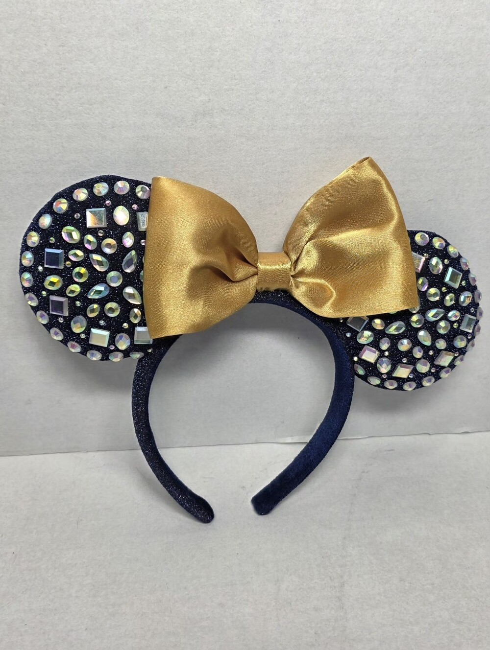 Rhinestone Mini Mouse Ears Headband 50th Anniversary Walt Disney World Gold Bow
